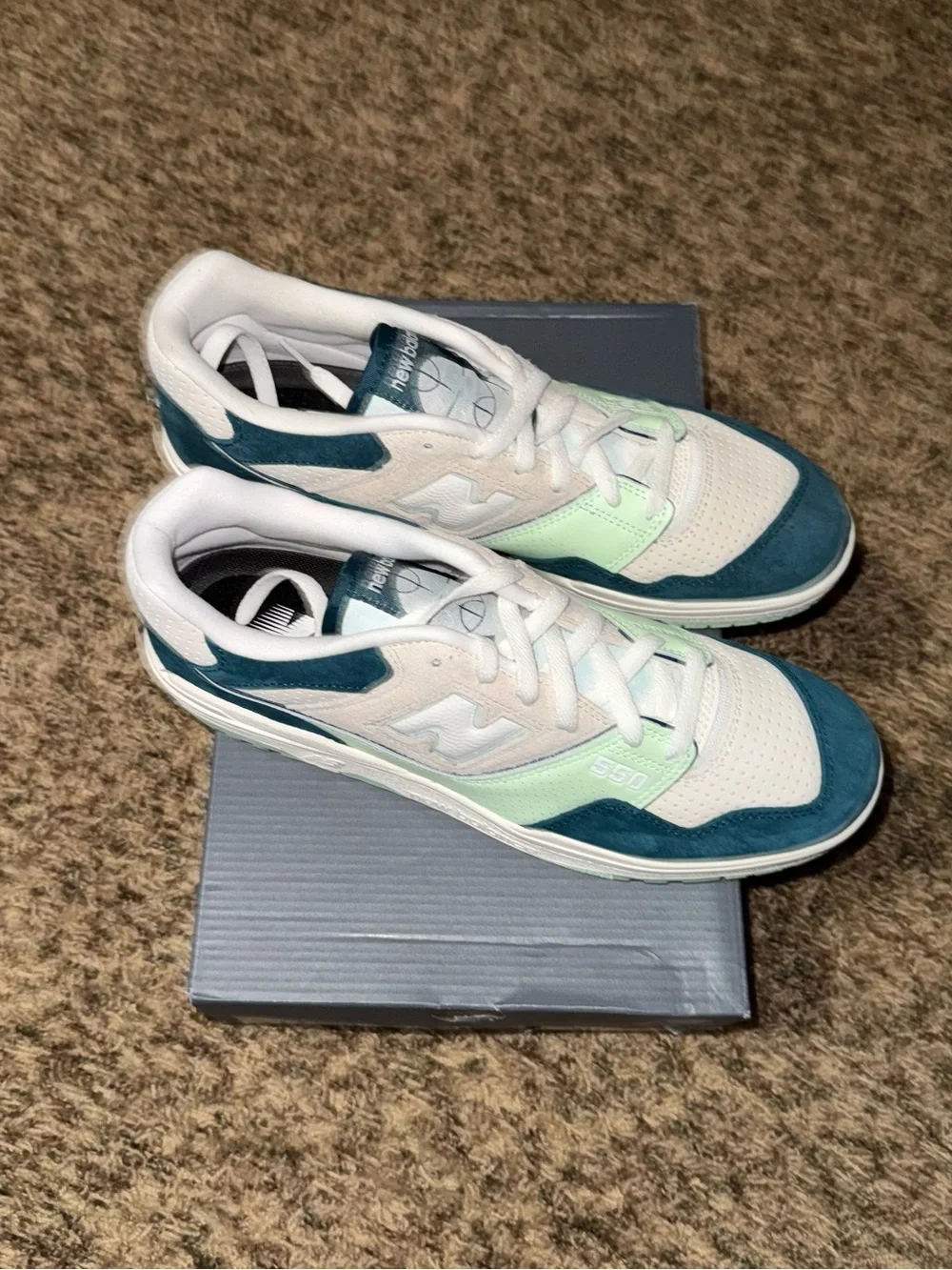 New Balance 550 Green Grey BB550FLV Basketball Court Sneaker Men Size 11.5 NEW